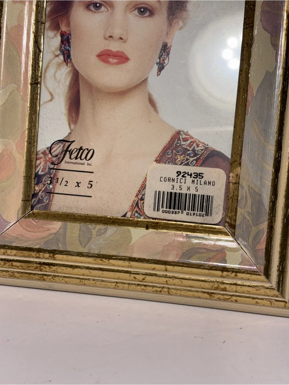 Fetco Floral Gold Accent Picture Frame Wood 3.5 X 5 Photo Cornici Milano #92435